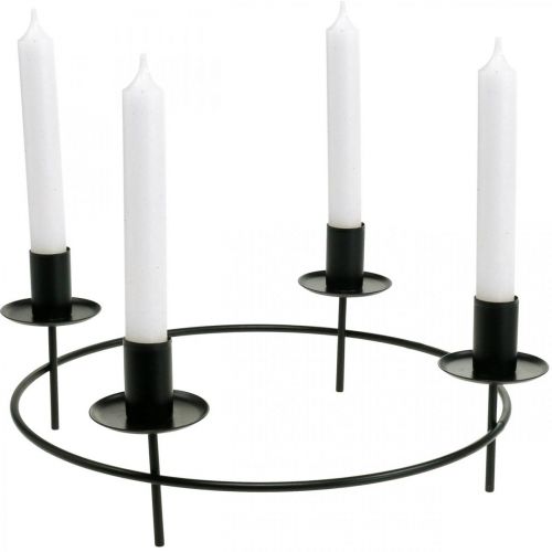Artikel Lysring stang lys lysestage sort Ø28cm H11cm