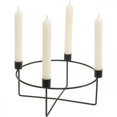Artikel Lysestage til 4 lys sort metal H11cm Ø24,5cm