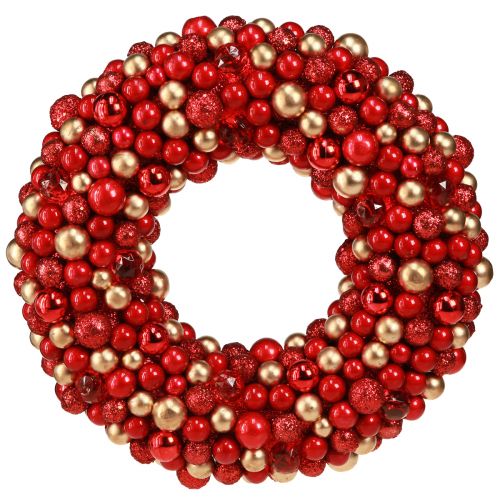 Adventskrans rødguld kuglekrans Jul Ø33cm