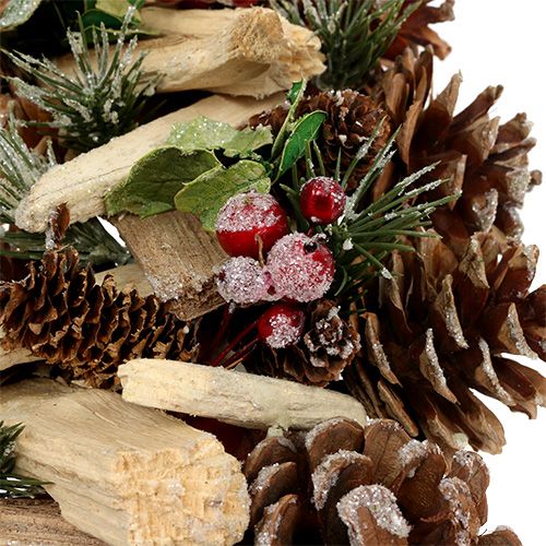 Floristik24 Adventkrans med kegler og grene Ø34cm