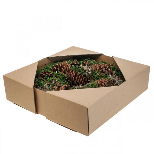 Floristik24 Adventskrans dørkrans dekorativ krans med kogler mos Ø30cm