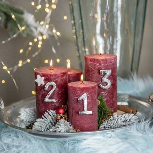 Floristik24 Adventstal stearinlys Candle Pin Numbers Advent 4,5cm 4stk