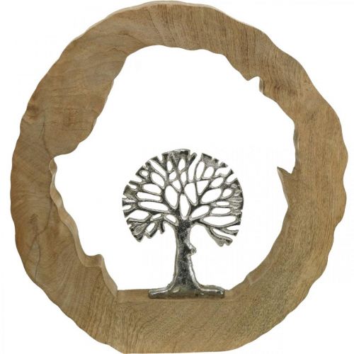 Floristik24 Træ bord dekoration træ til at placere mango træ naturligt, metal 32×5×34cm