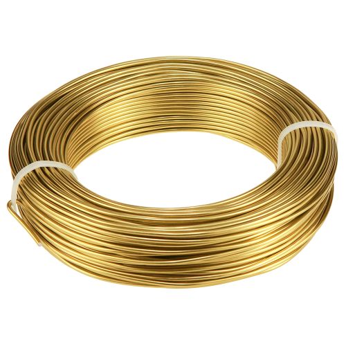 Floristik24 Aluminiumstråd 2mm hobbytråd dekorativ tråd guld 60m 500g