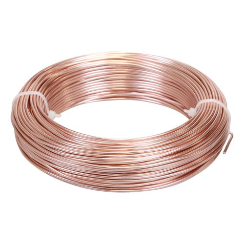 Floristik24 Aluminiumstråd aluminiumstråd 2mm smykketråd rosa guld 60m 500g