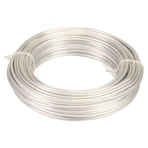 Floristik24 Alu wire aluminium wire 3mm smykket wire hvid-sølv mat 500g