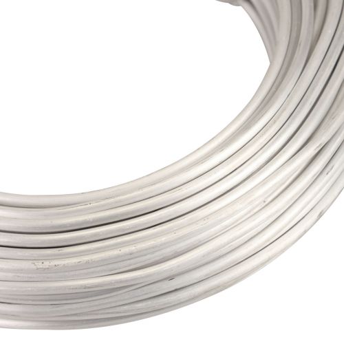 Floristik24 Alu wire aluminium wire 3mm smykket wire hvid-sølv mat 500g
