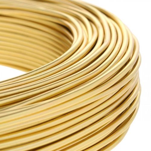 Floristik24 Aluminiumstråd guld Ø2mm deco wire håndværkstråd rund 500g 60m