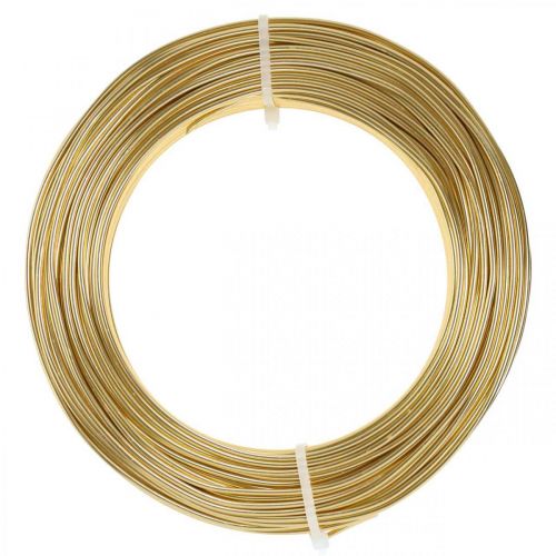 Artikel Aluminiumstråd guld Ø2mm deco wire håndværkstråd rund 500g 60m