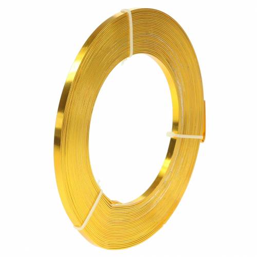 Floristik24 Fladtråd aluminium 5mm 10m solgul håndværkstråd