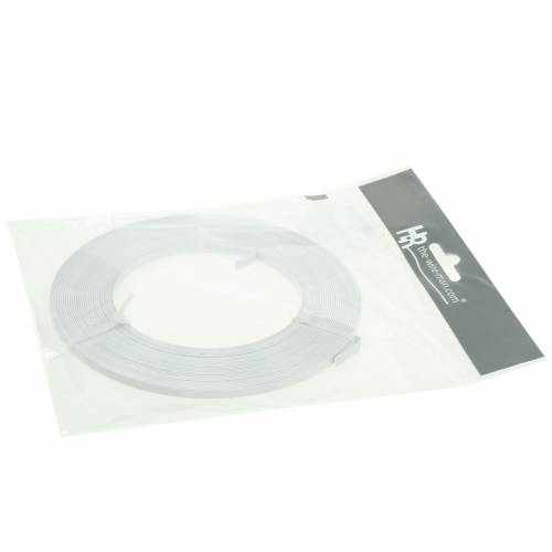 Floristik24 Aluminium fladtråd 5mm 10m hvid perletråd