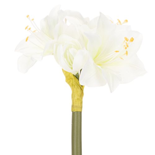 Kunstig amaryllisblomst, hvid, med stilk, advent og jul, 50 cm | Floristik24.dk
