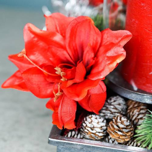 Floristik24 Amaryllis kunstig stor rød 96,5 cm