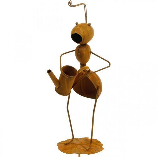 Floristik24 Dekorativ propmyr, sengedekoration, myre med vandkande, blomsterprop patina