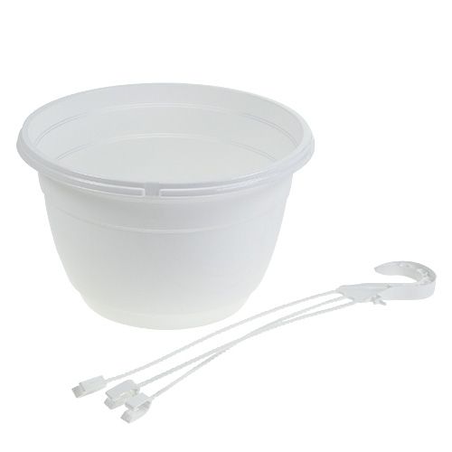 Artikel Blomster hængende kurv 25cm hvid