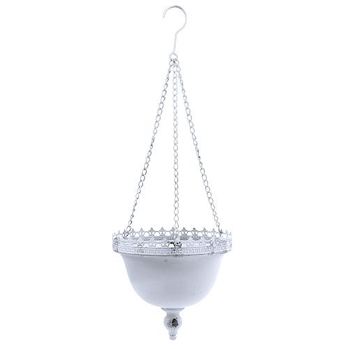 Floristik24 Hængende kurv hvid Ø23cm H21cm