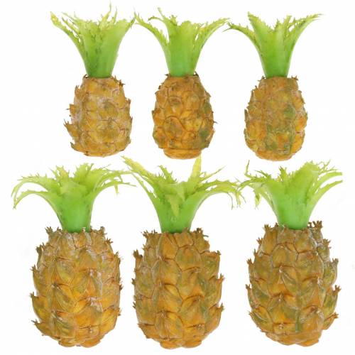 Floristik24 Mini ananas kunstig H6,5cm - 8cm 6 stk