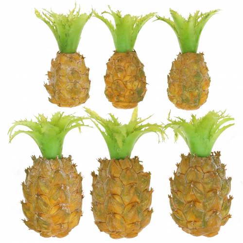 Floristik24 Kunstig mini ananas H6.5cm - 8cm 6stk