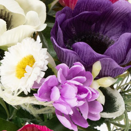 Artikel Kunstig blomsterbuket med anemoner, forårsdekoration, alsidig i et moderne design, 26 cm