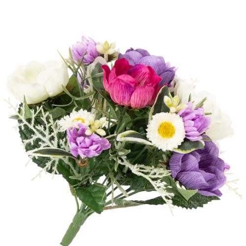 Artikel Kunstig blomsterbuket med anemoner, forårsdekoration, alsidig i et moderne design, 26 cm