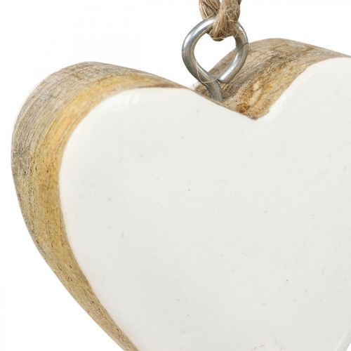 Vedhæng træhjerter dekorative hjerter hvid Ø5-5,5cm 12stk
