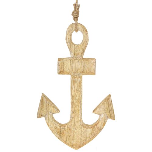Artikel Anker Dekoration Bøjle Maritim Træ Jute Natur 15x25cm 2stk