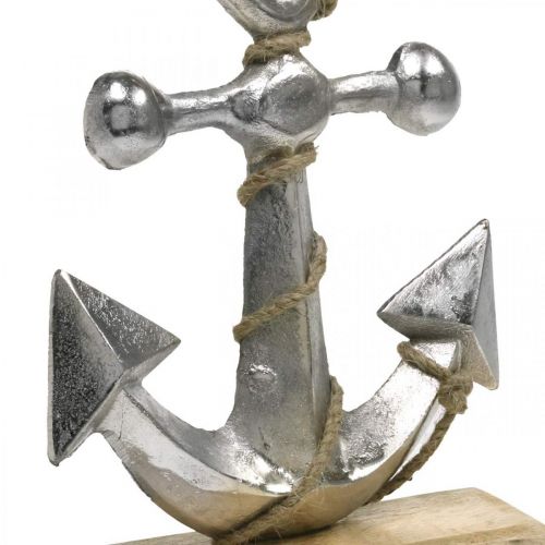 Floristik24 Metalanker, sommer, maritim butiksvinduesdekoration Sølv, naturfarver H22cm