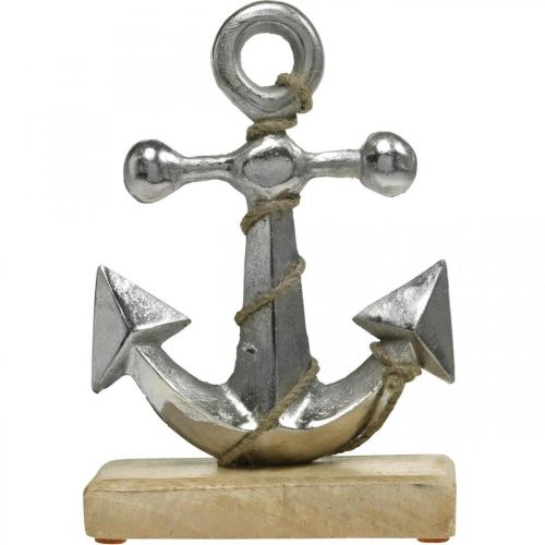 Floristik24 Metalanker, sommer, maritim butiksvinduesdekoration Sølv, naturfarver H22cm