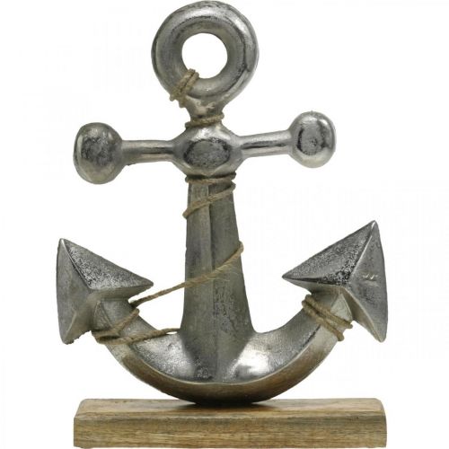 Floristik24 Anker lavet af metal, maritim dekoration, søfartsdekoration sølv, naturlige farver H32cm