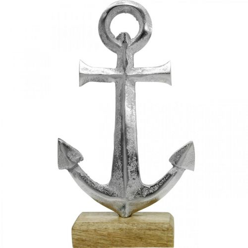 Floristik24 Anker i metal, sommerdekoration, nautisk dekoration Sølv, natur H24,5cm