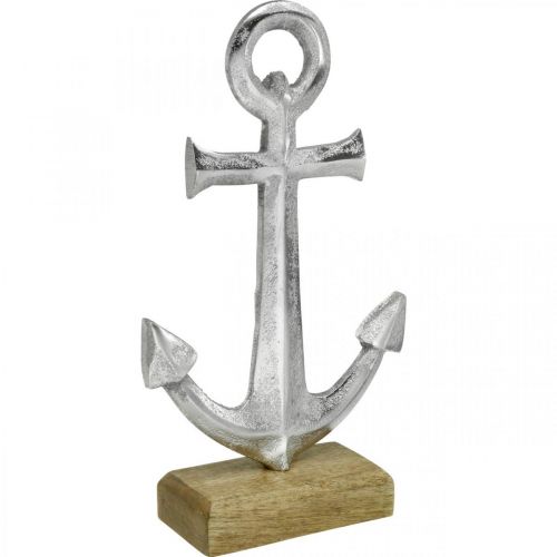 Anker i metal, sommerdekoration, nautisk dekoration Sølv, natur H24,5cm