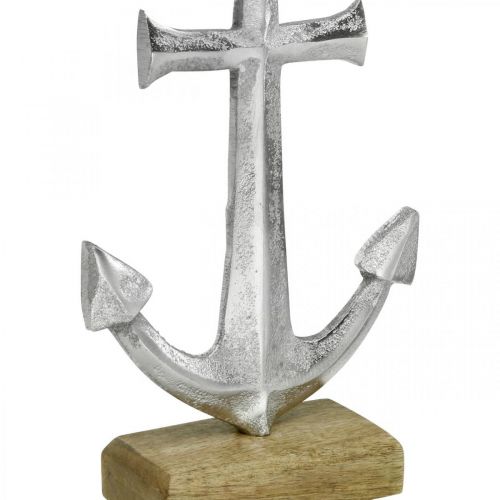 Floristik24 Anker i metal, sommerdekoration, nautisk dekoration Sølv, natur H24,5cm