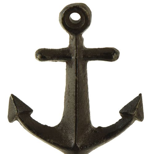 Floristik24 Vægkrog vægdekoration metalanker maritim 6,5x5x13cm