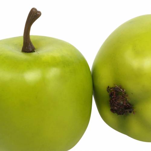 Artikel Dekorative mini æbler grønne gule kunstige H4,3cm Ø3,6cm 24 stk
