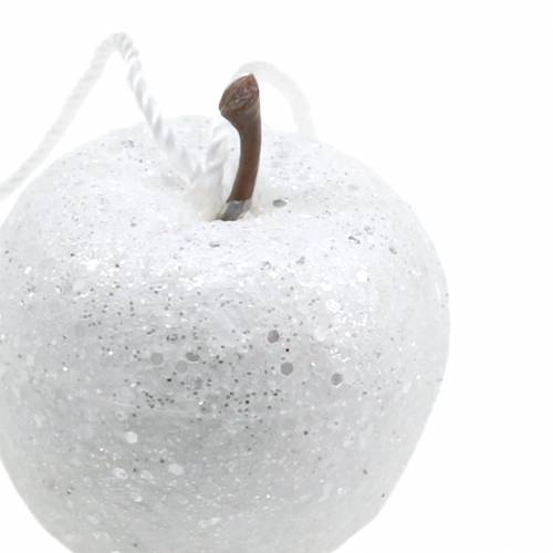 Floristik24 Deco mini æble glitter hvid juletræspynt Ø3,5cm 24 stk
