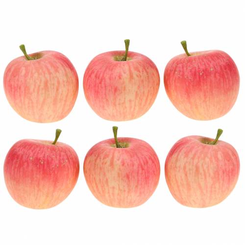 Floristik24 Deco æble pink, gul ægte touch 6,5cm 6stk