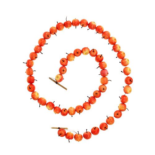 Floristik24 Æbleguirlande lavet af 55 mini æbler gul-orange 113cm
