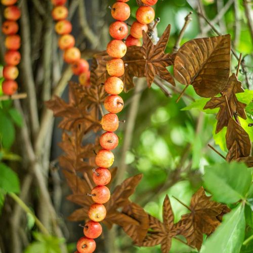 Floristik24 Æbleguirlande lavet af 55 mini æbler gul-orange 113cm