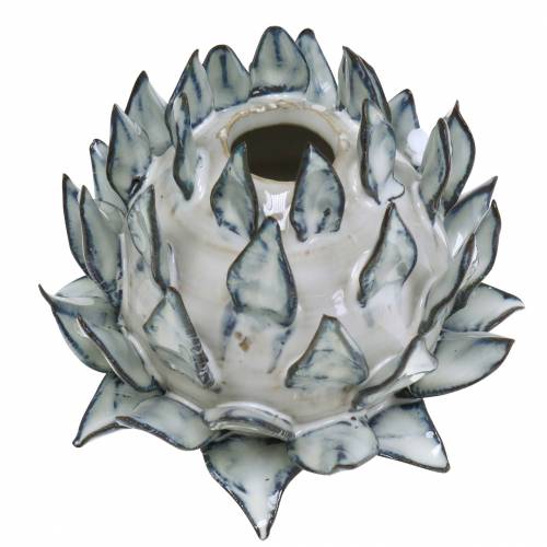 Artikel Dekorativ vase kunstchok keramisk blå, hvid Ø9,5cm H9cm