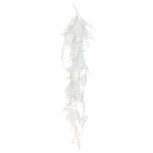 Floristik24 Asparges kunstige asparges bregne hvid glitter vinter dekoration 105cm