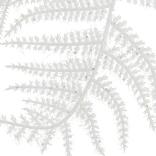 Floristik24 Asparges kunstige asparges bregne hvid glitter vinter dekoration 105cm