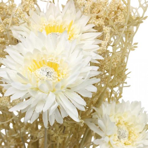 Artikel Buket kunstige asters og gypsophila beige, hvid 43cm