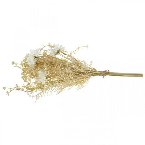 Artikel Buket kunstige asters og gypsophila beige, hvid 43cm