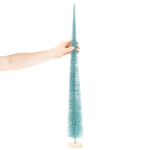 Kunstigt juletræ, dekorativt træ, delikat design med træbase, 80 cm | Floristik24.dk