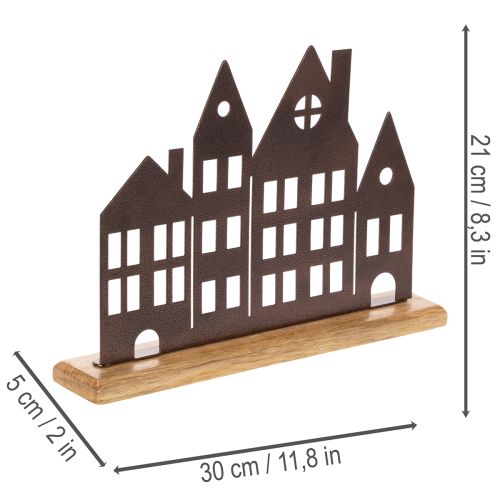 Husrækkedekoration, metal med træbase, 30 cm | Floristik24.dk