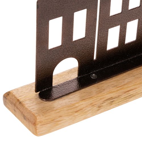 Husrækkedekoration, metal med træbase, 30 cm | Floristik24.dk