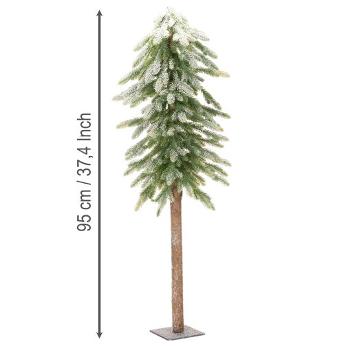 Kunstigt grantræ med snedekoration, vinter og jul, 95 cm | Floristik24.dk