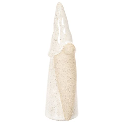 Dekorativ nissefigur, lys keramik, skandinavisk stil, 18 cm, 3 stk. købe | Floristik24.dk