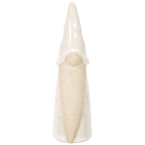 Dekorativ nissefigur, lys keramik, skandinavisk stil, 18 cm, 3 stk. | Floristik24.dk