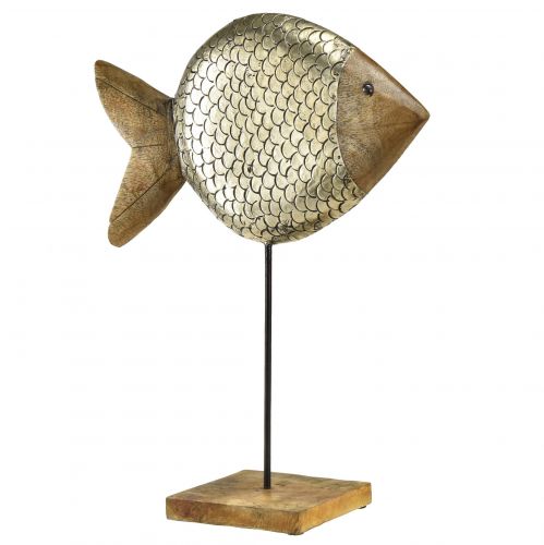 Floristik24 Træ metal dekorativ fisk maritim messing 33x11,5x37cm